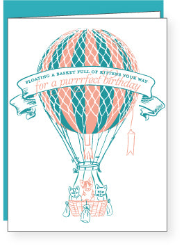 Basket of Kittens | Letterpress Greeting Card | Birthday