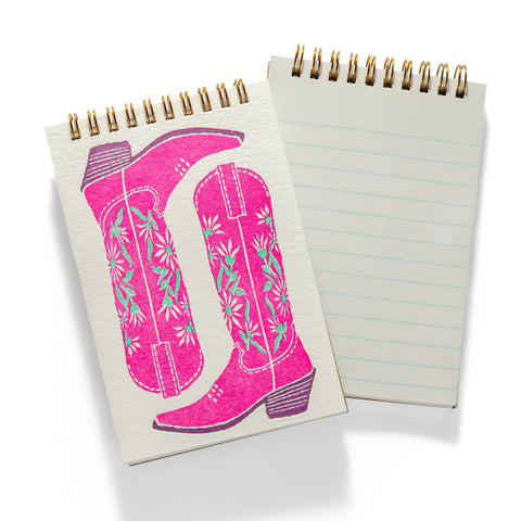 Pink Boots | Letterpress Notebook