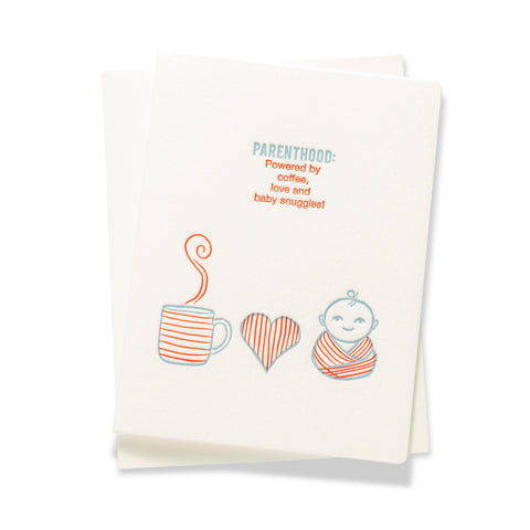 Coffee Love Snuggles | Baby | Letterpress Greeting Card