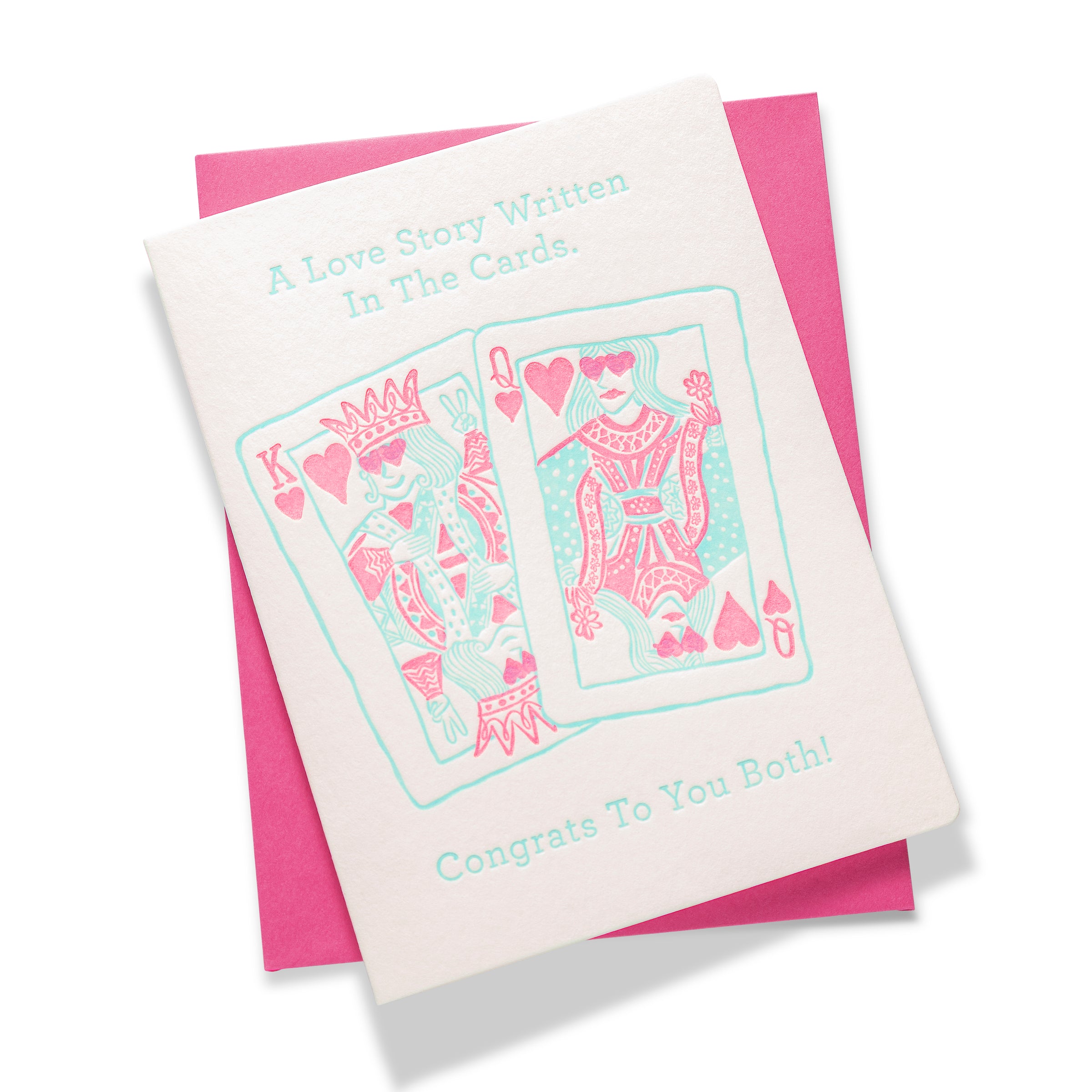 King & Queen of Hearts | Love | Letterpress Greeting Card