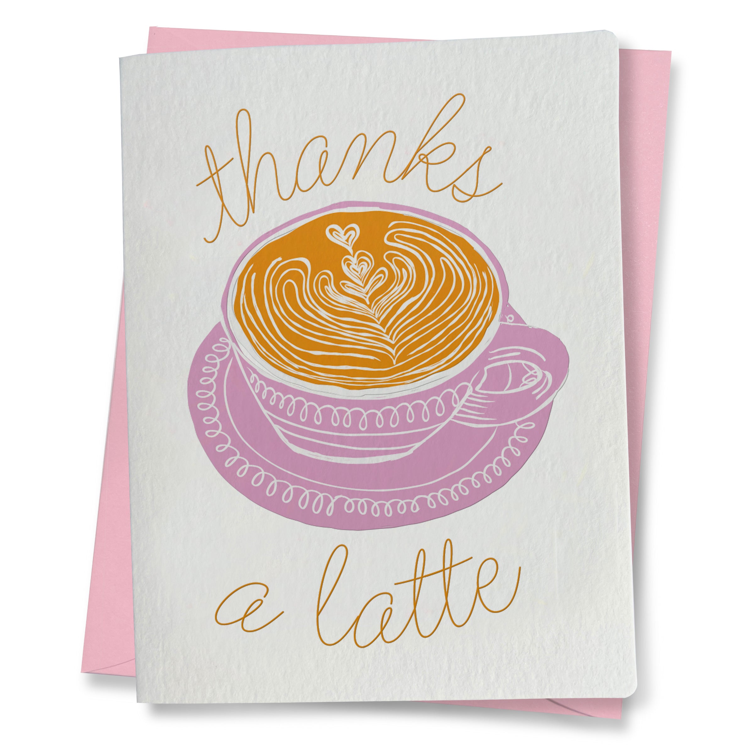 Thanks a Latte | Thank You | Letterpress Greeting Card