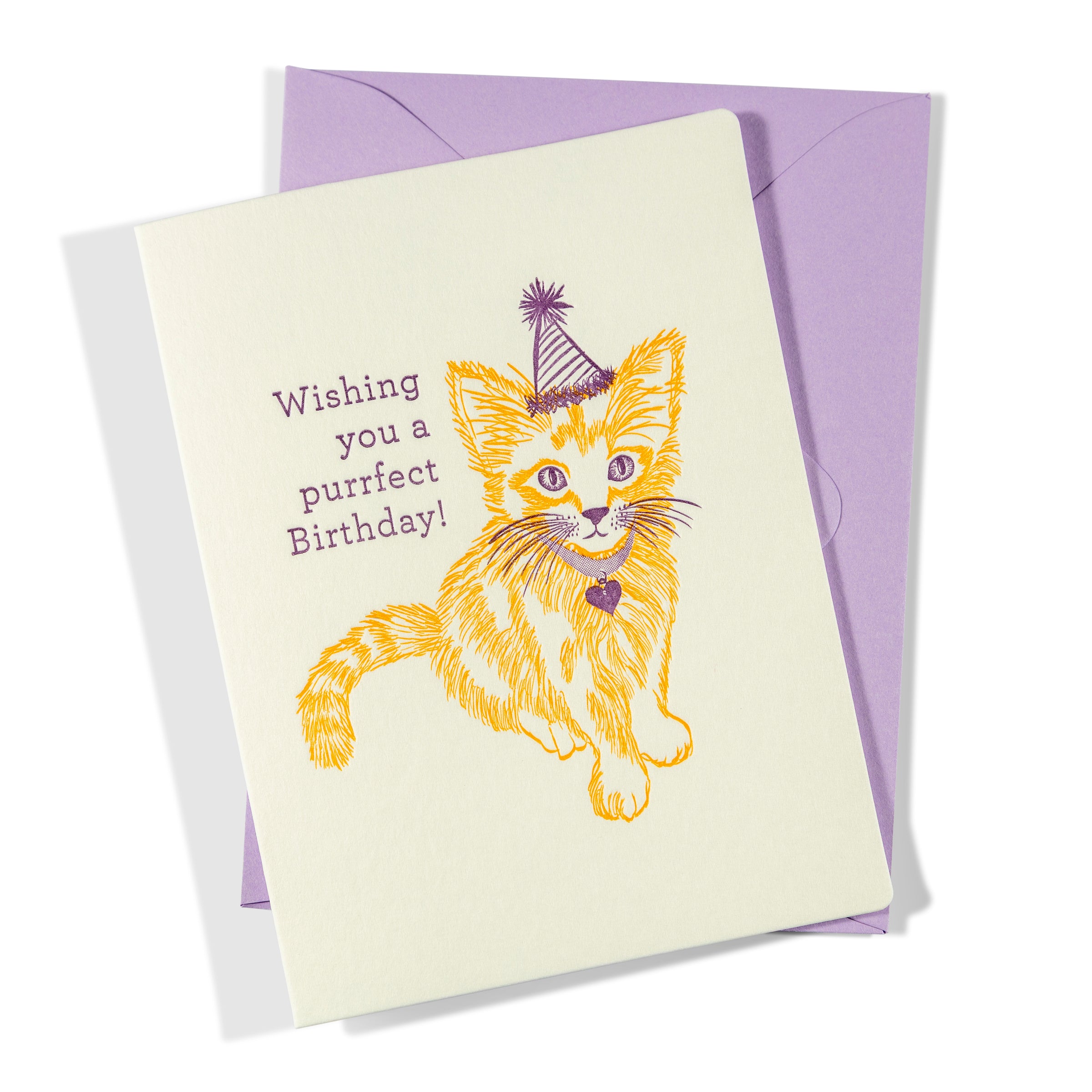 Purrfect Birthday | Birthday | Letterpress Greeting Card