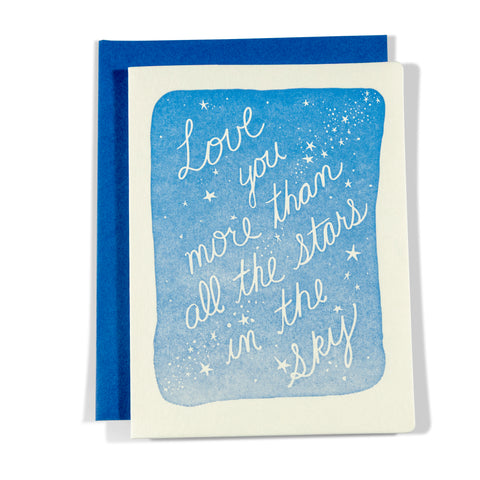 Love Stars in the Sky | Love | Letterpress Greeting Card