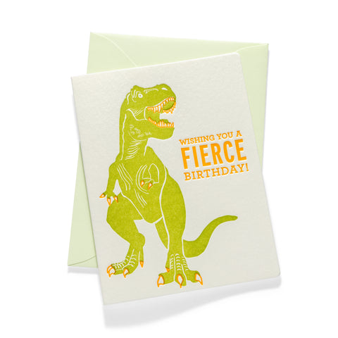 Fierce Dino | Birthday | Letterpress Greeting Card