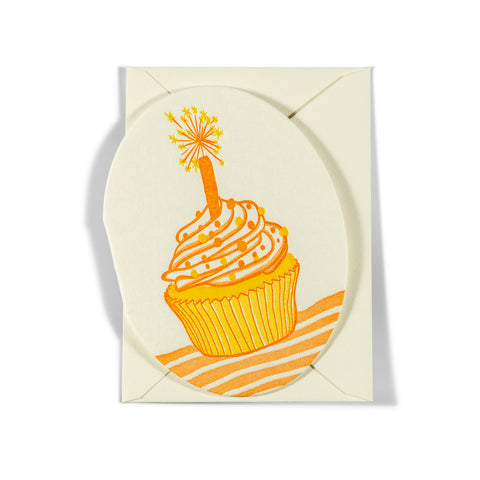 Mini Letterpress Enclosure Card | Cupcake