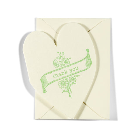 Mini Letterpress Enclosure Card | Vintage Thank You