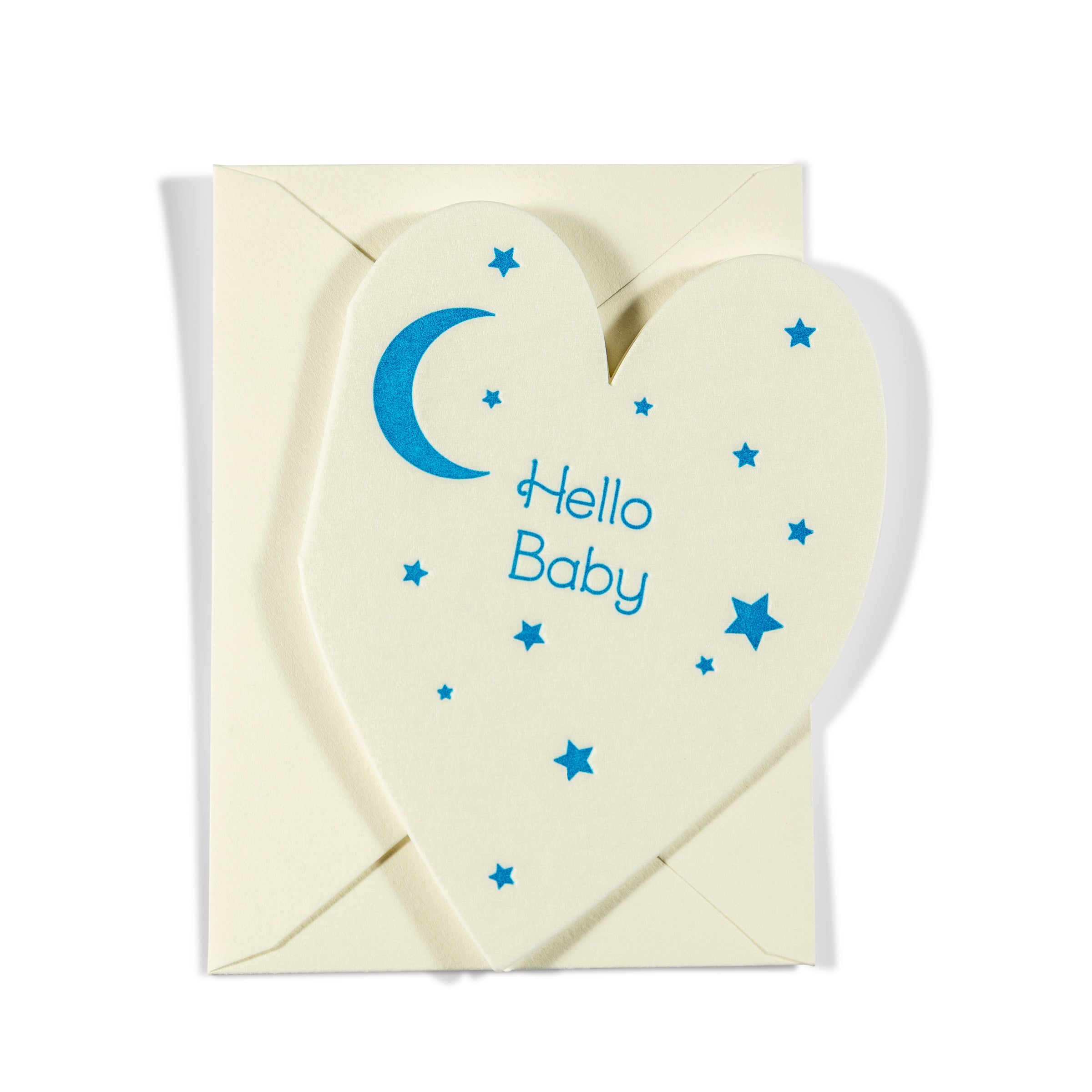 Mini Letterpress Enclosure Card | Hello Baby Moon & Stars