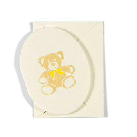 Mini Letterpress Enclosure Card | Teddy Bear