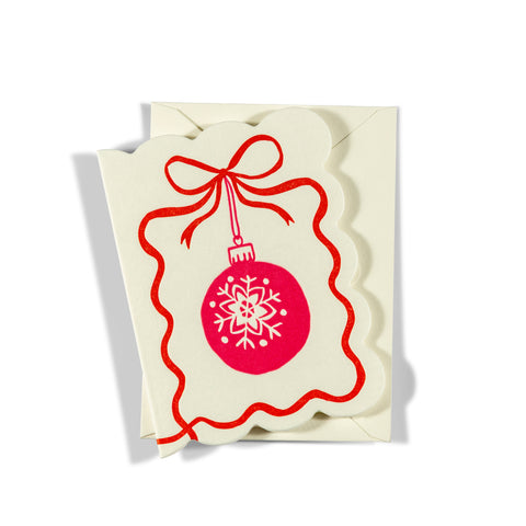 Mini Letterpress Enclosure Card | Pink Ornament
