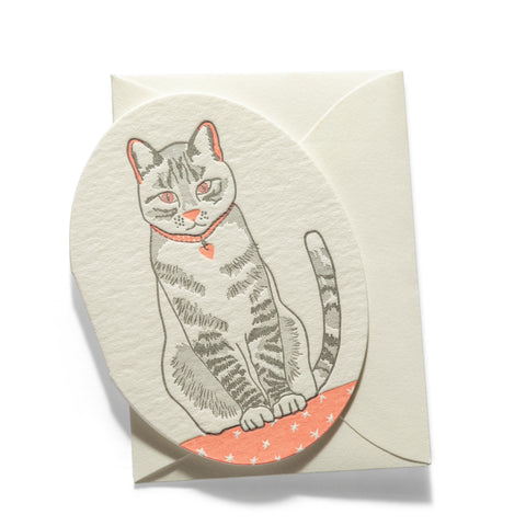Mini Letterpress Enclosure Card | Cat