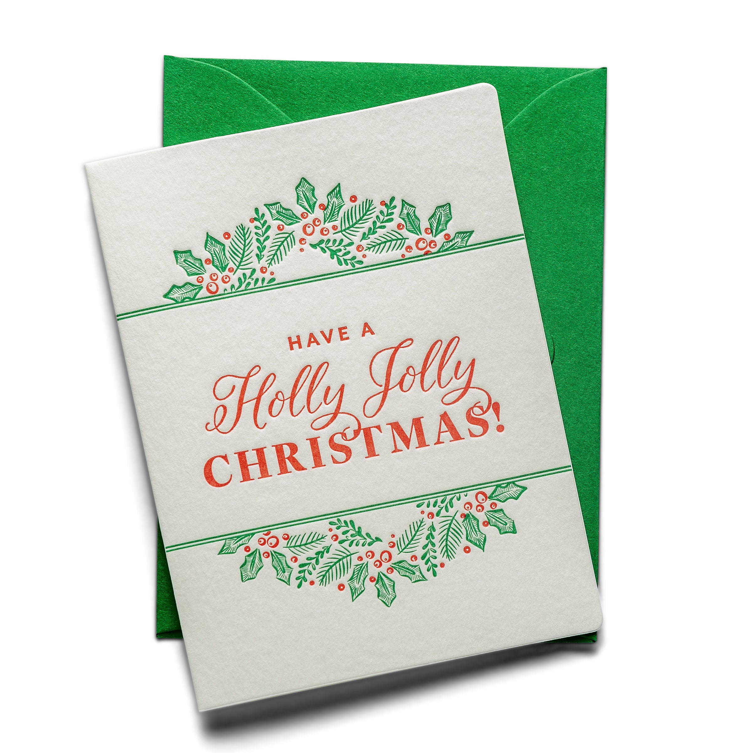 Holly Jolly | Holiday/Christmas | Letterpress Greeting Card